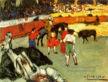 fight cudgels Painting - Bullfights2 1900 Pablo Picasso